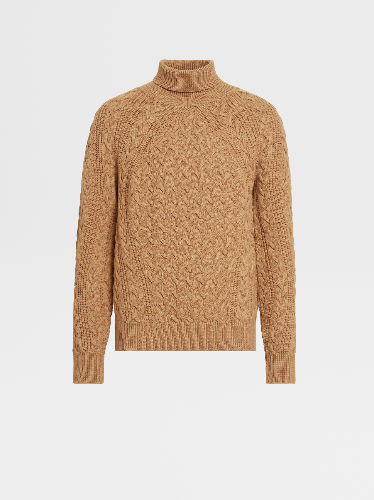 Camel Techmerino™ Knit Turtleneck